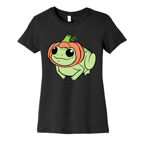 Frog In A Pumpkin Hat Womens T-Shirt