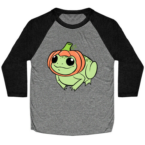 Frog In A Pumpkin Hat Baseball Tee