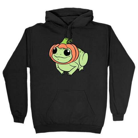 Frog In A Pumpkin Hat Hooded Sweatshirt