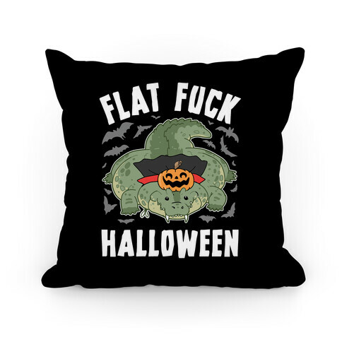 Flat F*** Halloween Pillow