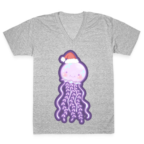 Christmas Jellyfish V-Neck Tee Shirt
