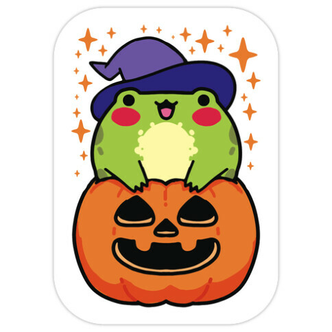 Cute Halloween Frog Die Cut Sticker