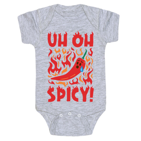 Uh Oh Spicy Pepper Parody Baby One-Piece