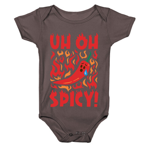 Uh Oh Spicy Pepper Parody Baby One-Piece