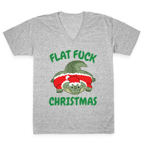 Flat F*** Christmas V-Neck Tee Shirt