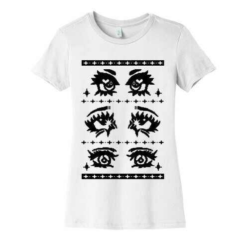 Anime Eyes Ugly Sweater Womens T-Shirt