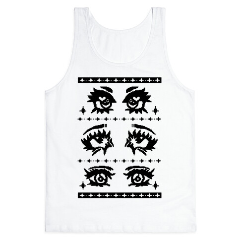 Anime Eyes Ugly Sweater Tank Top