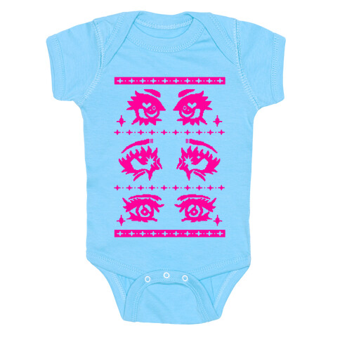 Anime Eyes Ugly Sweater Baby One-Piece
