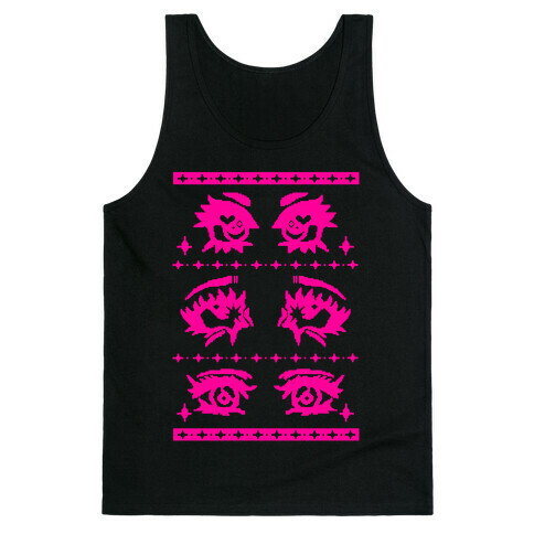 Anime Eyes Ugly Sweater Tank Top