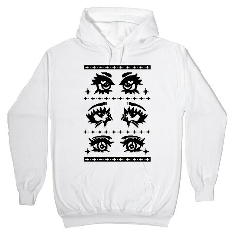 Anime Eyes Ugly Sweater Hooded Sweatshirt