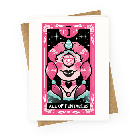 Creepy Cute Tarot: Ace Of Pentacles Greeting Card