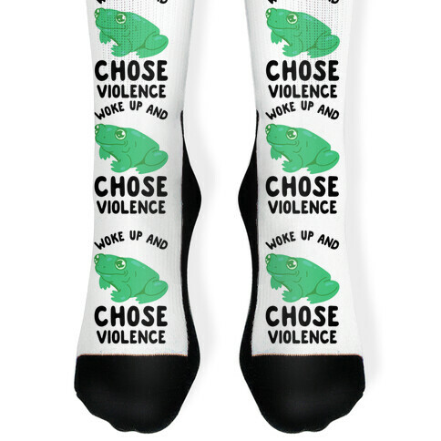 Woke Up And Chose Violence Frog Sock