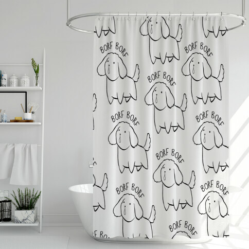 Borf Borf Shower Curtain