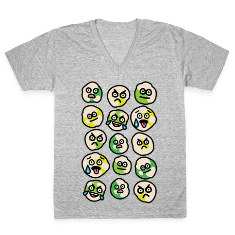 Wasabi Peas Pattern V-Neck Tee Shirt