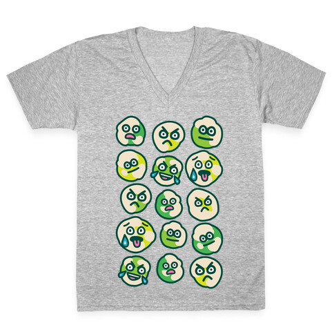 Wasabi Peas Pattern V-Neck Tee Shirt
