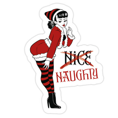 Naughty Elf Die Cut Sticker