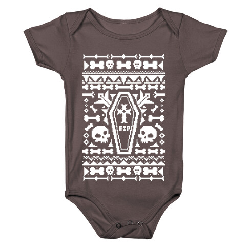 Coffins and Skulls Ugly Sweater Baby One-Piece