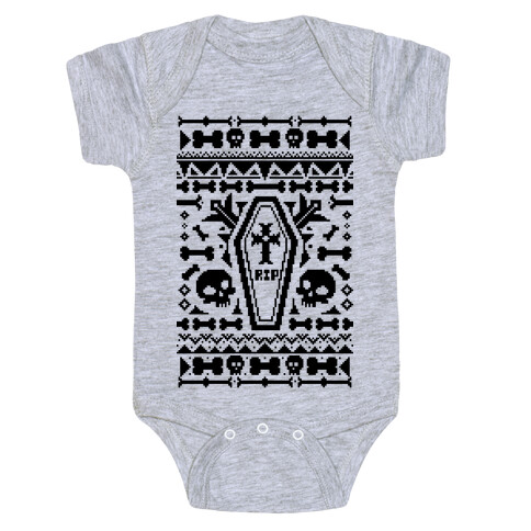 Coffins and Skulls Ugly Sweater Baby One-Piece