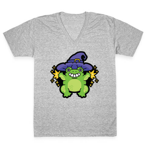 Magical Frog Witch V-Neck Tee Shirt