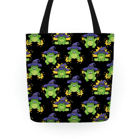 Magical Frog Witch Pattern Tote