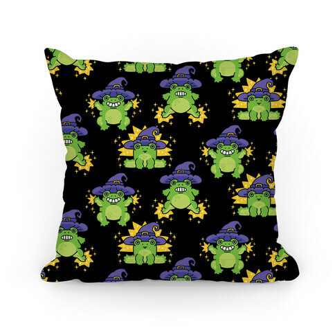 Magical Frog Witch Pattern Pillow