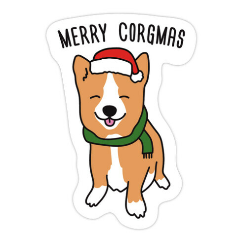 Merry Corgmas Die Cut Sticker