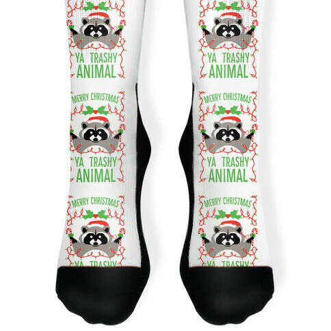 Merry Christmas Ya Trashy Animal Sock