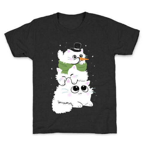 Cat Stack Snowman Kids T-Shirt