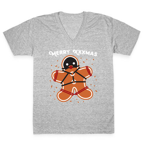 Merry XXXmas Gingerbread V-Neck Tee Shirt