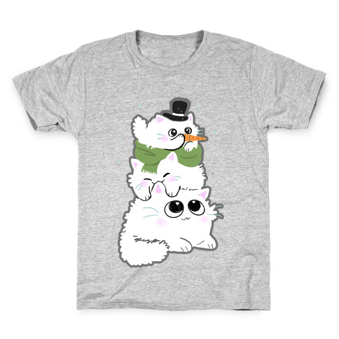 Cat Stack Snowman Kids T-Shirt