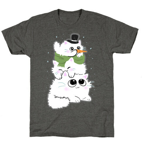 Cat Stack Snowman T-Shirt