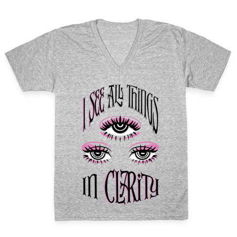 I See All Things In Clarity V-Neck Tee Shirt