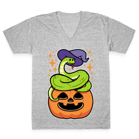 Cute Halloween Snake V-Neck Tee Shirt