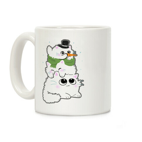 Cat Stack Snowman Coffee Mug