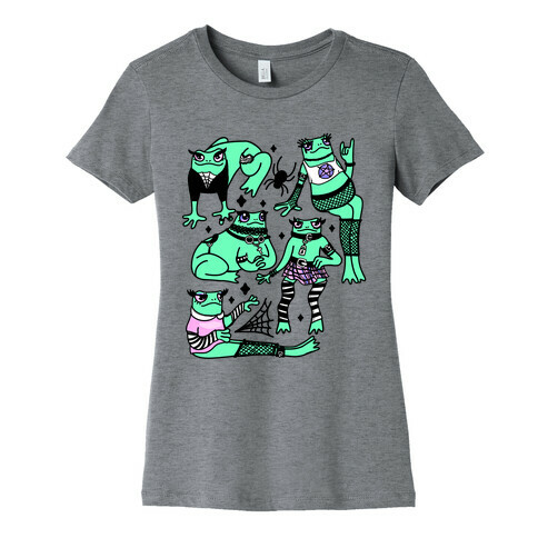 Goth Frogs Pattern Womens T-Shirt