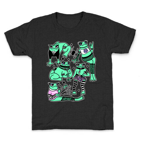 Goth Frogs Pattern Kids T-Shirt