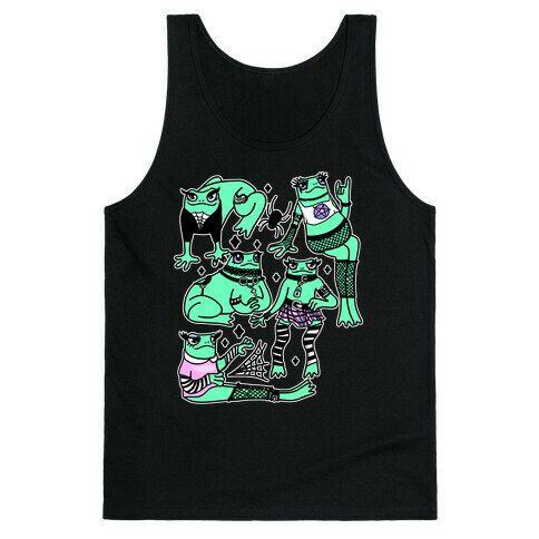 Goth Frogs Pattern Tank Top