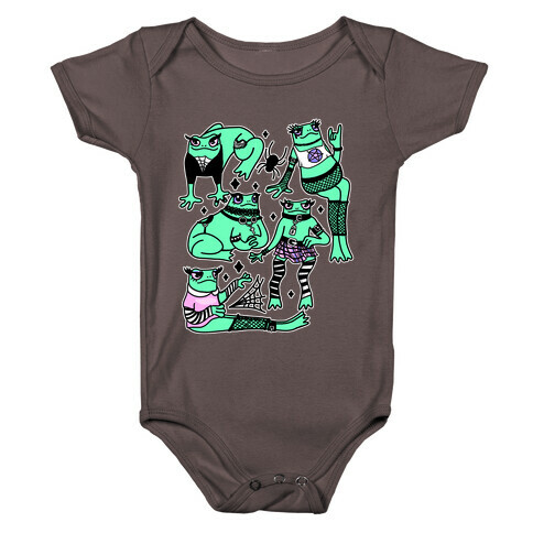 Goth Frogs Pattern Baby One-Piece