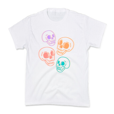 Pastel Skulls Glitch Kids T-Shirt