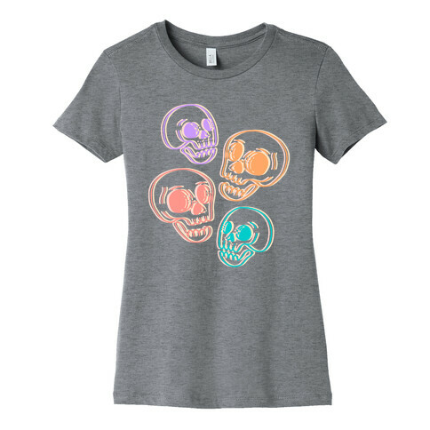 Pastel Skulls Glitch Womens T-Shirt