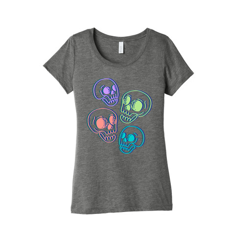 Pastel Skulls Glitch Womens T-Shirt