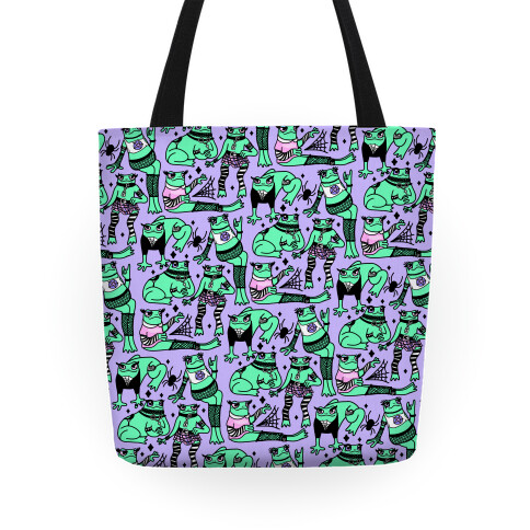 Goth Frogs Pattern Tote