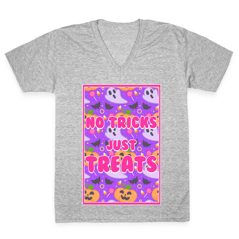 No Tricks Just Treats V-Neck Tee Shirt