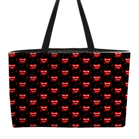 Red Vampire Lips Pattern Weekender Tote