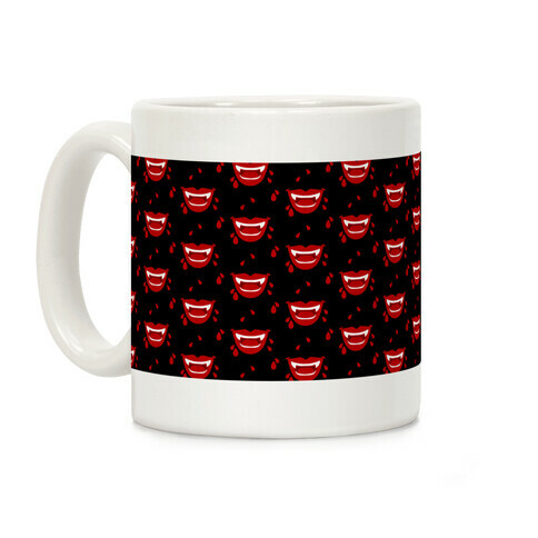 Red Vampire Lips Pattern Coffee Mug