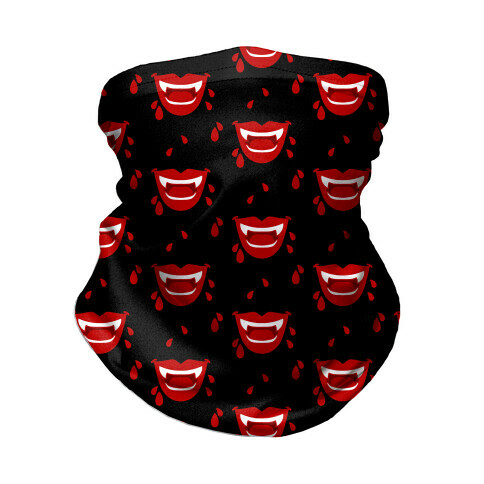 Red Vampire Lips Pattern Neck Gaiter