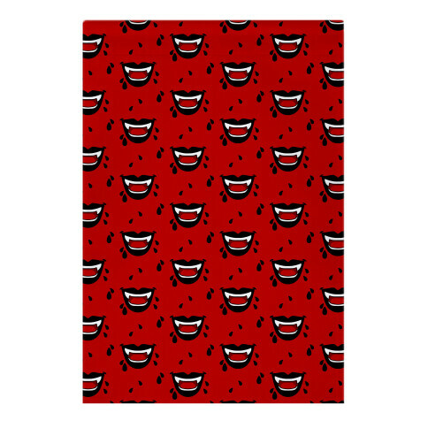 Black Vampire Lips Pattern Garden Flag