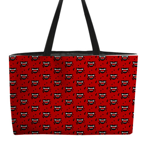 Black Vampire Lips Pattern Weekender Tote