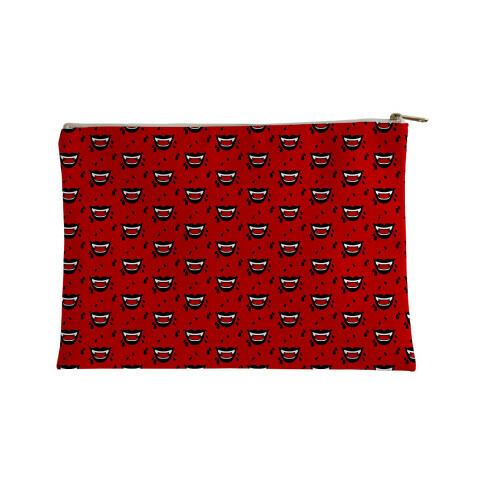 Black Vampire Lips Pattern Accessory Bag