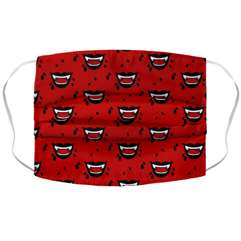 Black Vampire Lips Pattern Accordion Face Mask